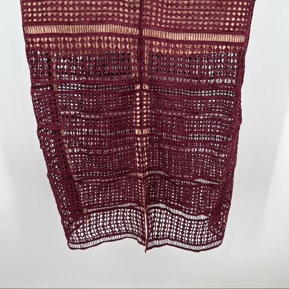 Keepsake The Label Sweet Nothing Burgundy Lace Midi Dress Size Medium - Picture 10 of 14